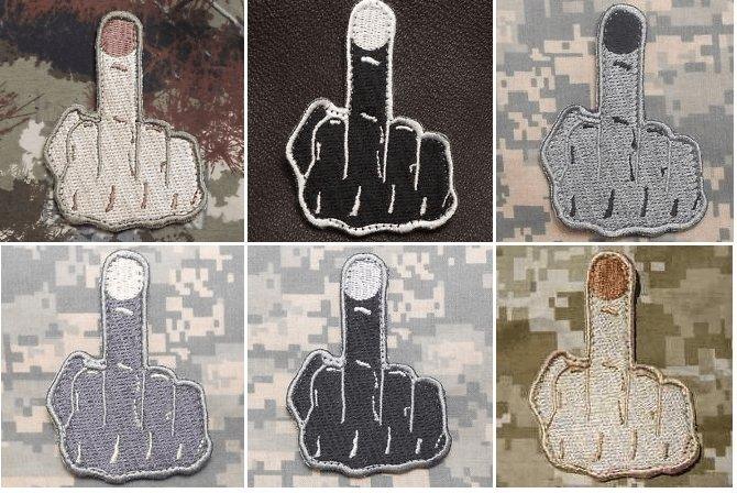 BuckUp Tactical Morale Patch Hook Middle Finger Cutout Patches 3