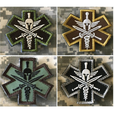 BuckUp Tactical Morale Patch Hook Molon Labe Spartan EMT 2.5" Sized Patches.