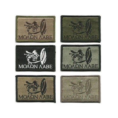 BuckUp Tactical Morale Patch Hook Molon Labe Spartan Patches 3x2