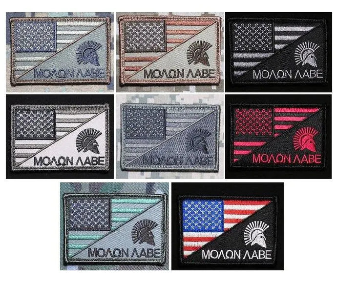 BuckUp Tactical Morale Patch Hook Molon Labe USA Split  Come and Take it Patches.