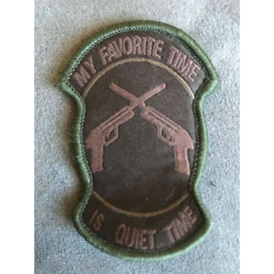 BuckUp Tactical Morale Patch Hook My Favorite Time is Quite Time Brown Patch.