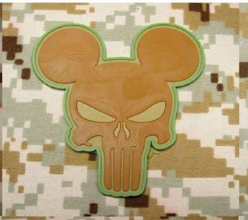 BuckUp Tactical Morale Patch Hook PVC Punisher Mickey Mouse Patches 2.75