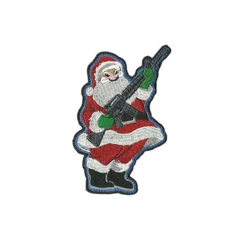 BuckUp Tactical Morale Patch Hook santa rifle 3.5' sized cutout Sized morale funny Patch.