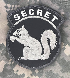 BuckUp Tactical Morale Patch Hook Secret Squirrel Black White PATCHES Patches 3" - BuckUp Tactical