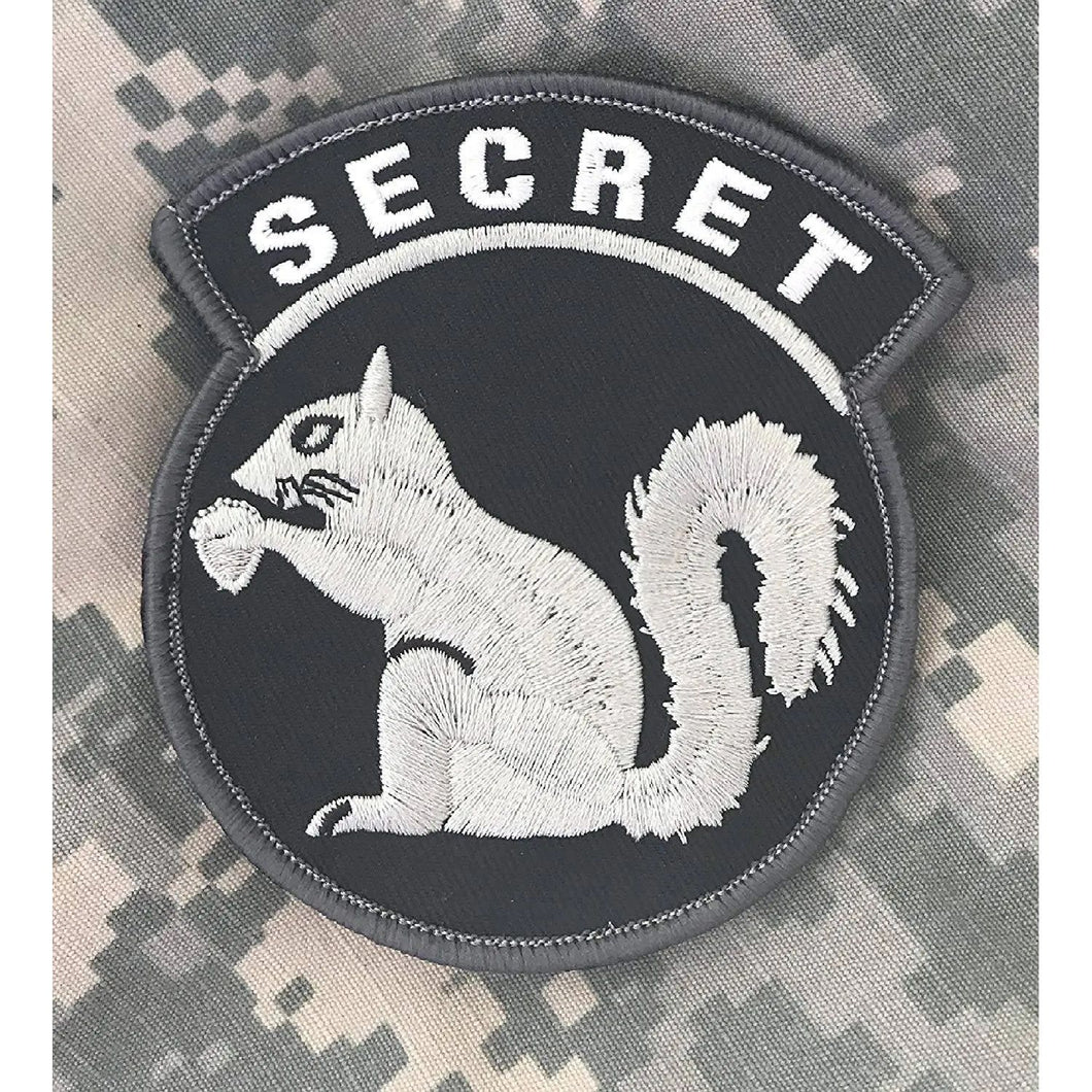 BuckUp Tactical Morale Patch Hook Secret Squirrel Black White PATCHES Patches 3