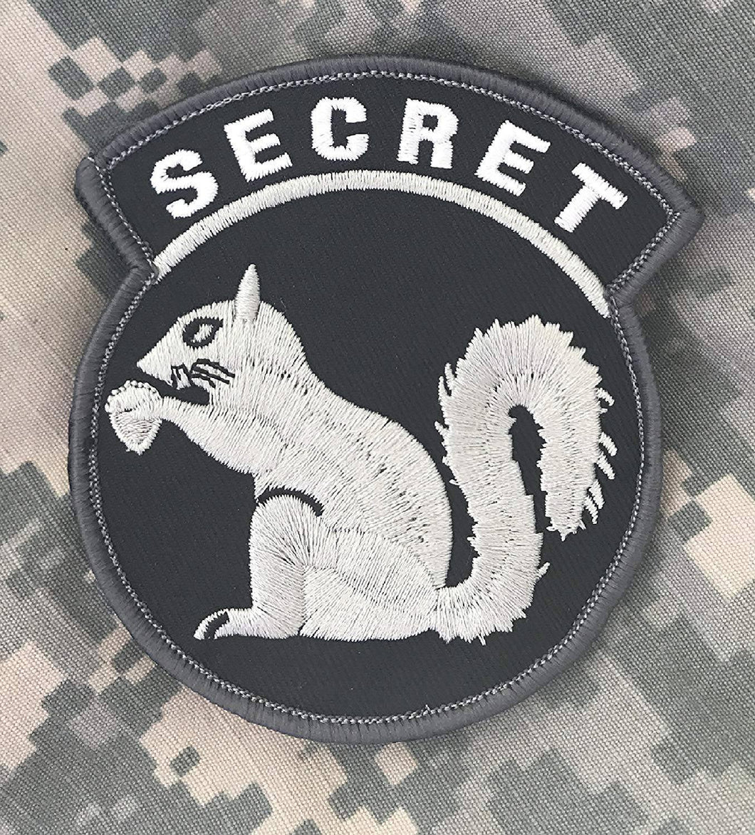 BuckUp Tactical Morale Patch Hook Secret Squirrel Black White PATCHES Patches 3