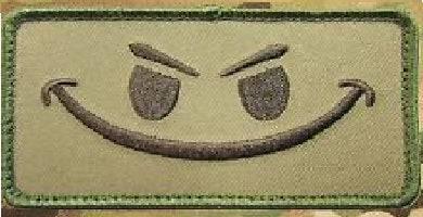 BuckUp Tactical Morale Patch Hook Smiley Face Patches 3.25x1.75