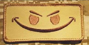 BuckUp Tactical Morale Patch Hook Smiley Face Patches 3.25x1.75" - BuckUp Tactical