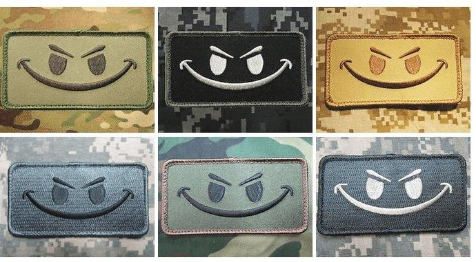BuckUp Tactical Morale Patch Hook Smiley Face Patches 3.25x1.75