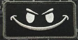 BuckUp Tactical Morale Patch Hook Smiley Face Patches 3.25x1.75" - BuckUp Tactical