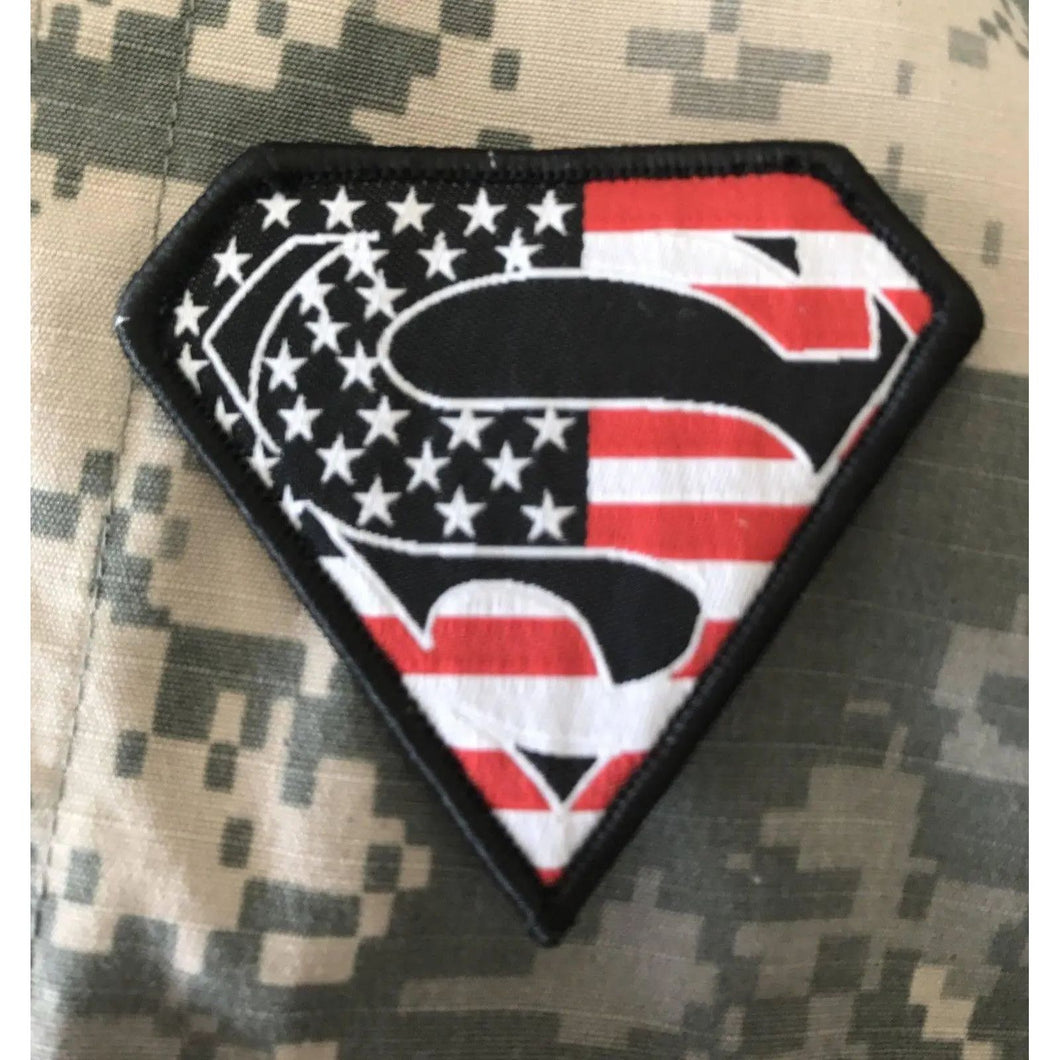 BuckUp Tactical Morale Patch Hook Superman USA Full Color Patches 2.75