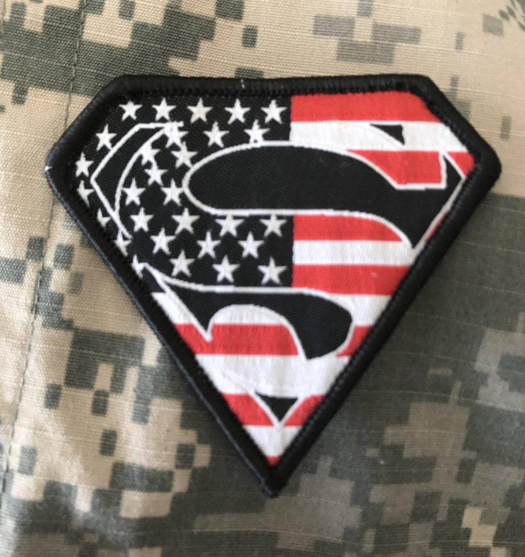 BuckUp Tactical Morale Patch Hook Superman USA Full Color Patches 2.75