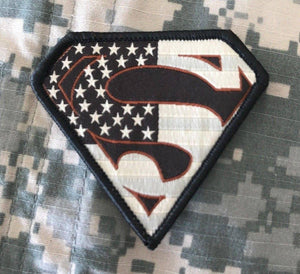 BuckUp Tactical Morale Patch Hook Superman USA Tan Subdued Patches 2.75" - BuckUp Tactical