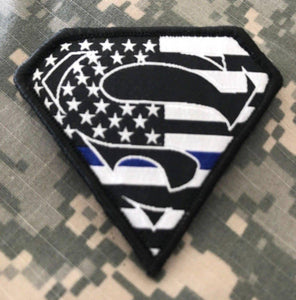 BuckUp Tactical Morale Patch Hook Superman USA Thin Blue Line Patches 2.75" - BuckUp Tactical