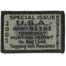 BuckUp Tactical Morale Patch Hook Terrorists Hunting Permit Patches 3x2" - BuckUp Tactical
