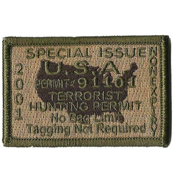 BuckUp Tactical Morale Patch Hook Terrorists Hunting Permit Patches 3x2