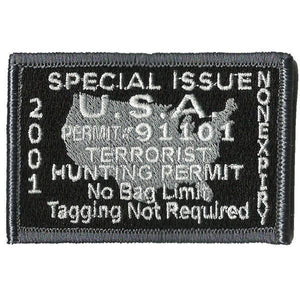 BuckUp Tactical Morale Patch Hook Terrorists Hunting Permit Patches 3x2" - BuckUp Tactical