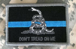 DTOM Don't Tread On Me Thin Blue Line Morale 3x2" - BuckUp Tactical