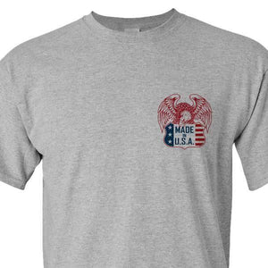 EAGLE USA - ATHLETIC GREY T-SHiRT 100% MADE iN USA S M L XL 2XL 3XL 4XL 5XL - BuckUp Tactical
