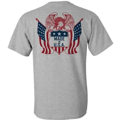 EAGLE USA - ATHLETIC GREY T-SHiRT 100% MADE iN USA S M L XL 2XL 3XL 4XL 5XL.