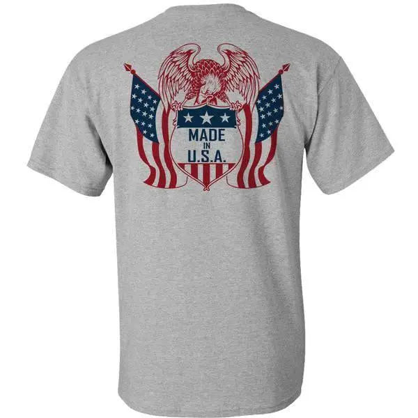 EAGLE USA - ATHLETIC GREY T-SHiRT 100% MADE iN USA S M L XL 2XL 3XL 4XL 5XL - BuckUp Tactical