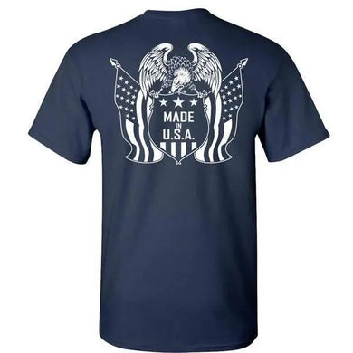 EAGLE USA - NAVY BLUE T-SHIRT 100% MADE iN USA S M L XL 2XL 3XL 4XL 5XL.