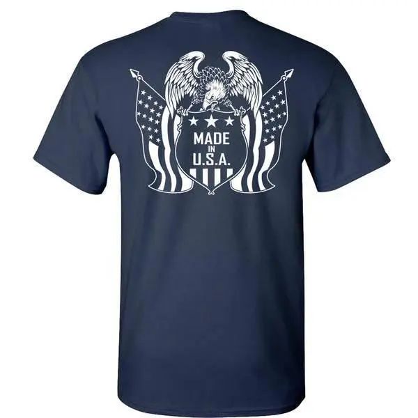 EAGLE USA - NAVY BLUE T-SHIRT 100% MADE iN USA S M L XL 2XL 3XL 4XL 5XL.