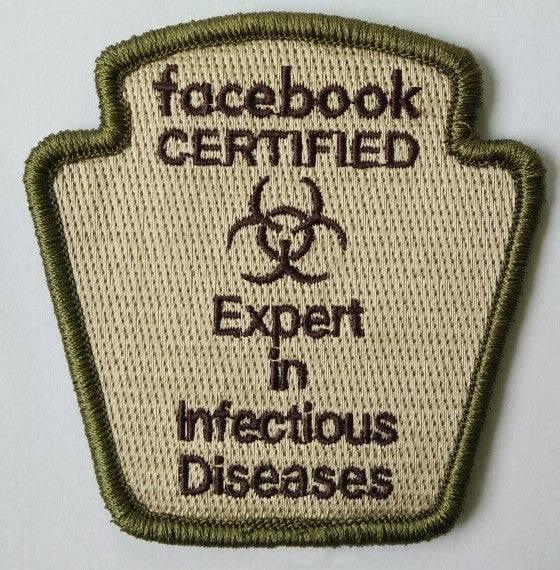 Facebook FB Experts in Infectious disease Morale Funny Patches 3x2