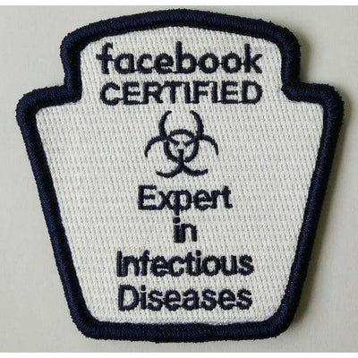 Facebook FB Experts in Infectious disease Morale Funny Patches 3x2".