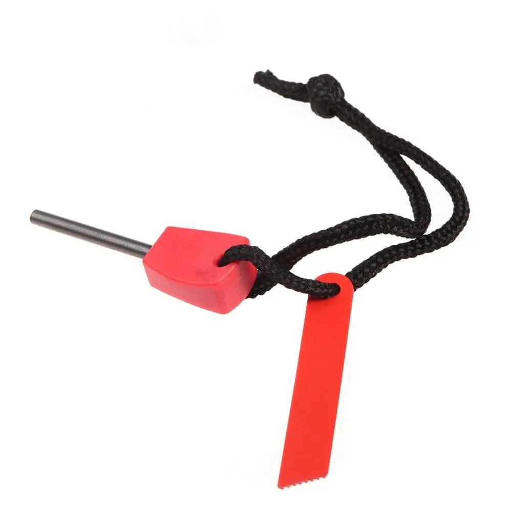 Flint Tooth Scraper Ferrocerium Stone Fire Starter Lighter Survival Tool Kit Blue.