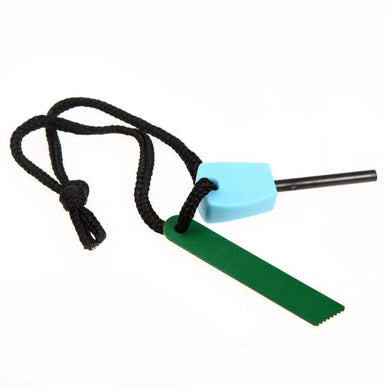 Flint Tooth Scraper Ferrocerium Stone Fire Starter Lighter Survival Tool Kit Blue.