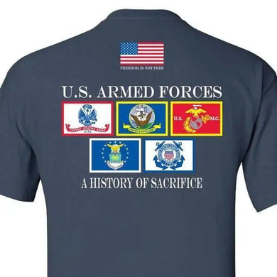 HISTORY OF SACRIFICE NAVY BLUE T-SHIRT S M L XL 2XL 3XL 4XL 5XL.