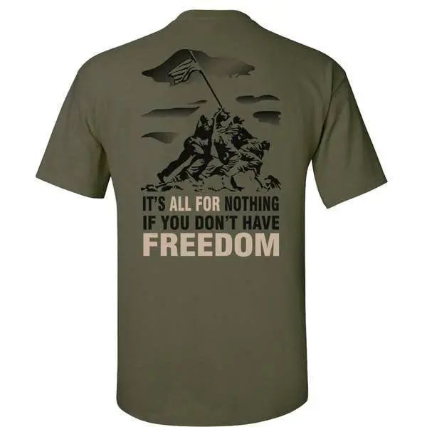 IWO JIMA MIL-GREEN T-SHiRT S M L XL 2XL 3XL 4XL 5XL.