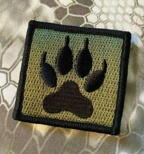 K9 K-9 PAW WOLF TRACKER Velcro Morale Tactical Patches 2" - BuckUp Tactical