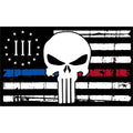 USA 3% Punisher Blue Red Line 3x5