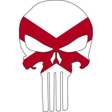 Punisher Skull Alabama Flag Window Decal Sticker Graphic - Multiple Sizes.