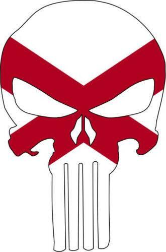 Punisher Skull Alabama Flag Window Decal Sticker Graphic - Multiple Sizes - BuckUp Tactical