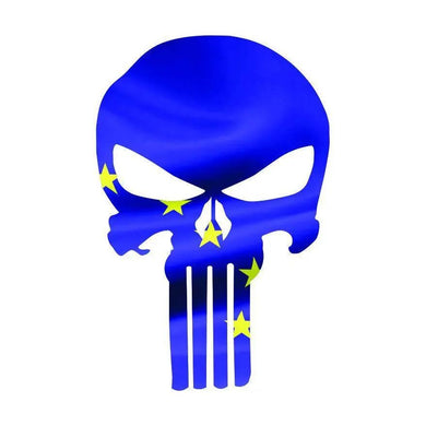 Punisher Skull Alaska Flag Window Decal Sticker Graphic - Multiple Sizes.