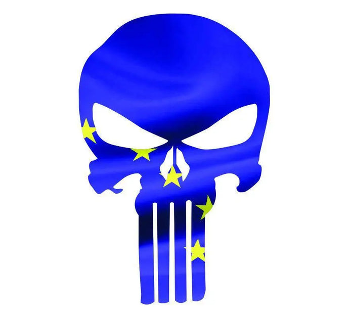 Punisher Skull Alaska Flag Window Decal Sticker Graphic - Multiple Sizes.
