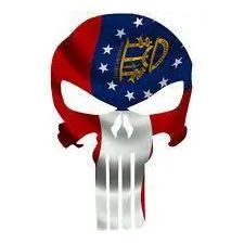 Punisher Skull Georgia Flag Window Decal Sticker Graphic - Multiple Sizes.