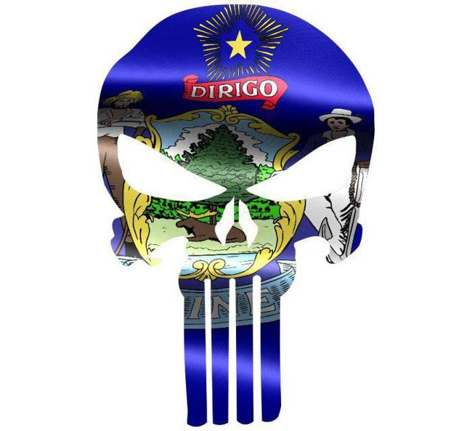 Punisher Skull Michigan Flag Window Decal Sticker Graphic - Multiple Sizes - BuckUp Tactical
