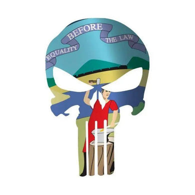 Punisher Skull Nebraska Flag Window Decal Sticker Graphic - Multiple Sizes.