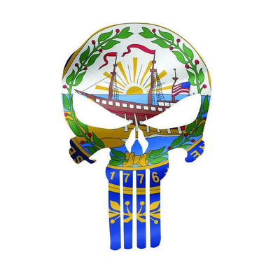 Punisher Skull New Hampshire Flag Window Decal Sticker Graphic - Multiple Sizes.