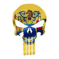 Punisher Skull New Jersey Flag Window Decal Sticker Graphic - Multiple Sizes.