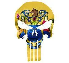 Punisher Skull New Jersey Flag Window Decal Sticker Graphic - Multiple Sizes.