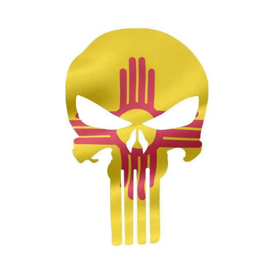 Punisher Skull New Mexico Flag Window Decal Sticker Graphic - Multiple Sizes.