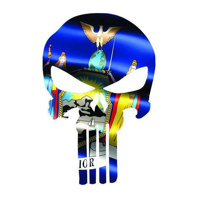 Punisher Skull New York Flag Window Decal Sticker Graphic - Multiple Sizes.