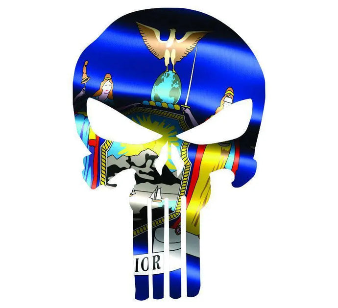Punisher Skull New York Flag Window Decal Sticker Graphic - Multiple Sizes.