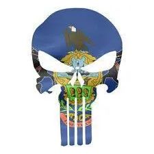 Punisher Skull Pennsylvania Flag Window Decal Sticker Graphic - Multiple Sizes.
