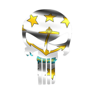 Punisher Skull Rhode Island Flag Window Decal Sticker Graphic - Multiple Sizes.
